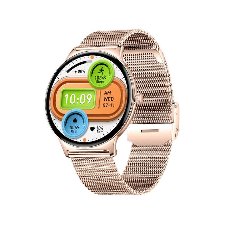 SANFACE дамски смарт часовник, ултратънък, спортен, наблюдение на здравето, 1.4 инча, силикон