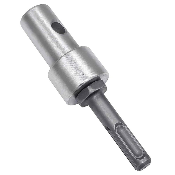 Adaptor burghiu pentru gradina, 3/4 inch, 1/2 inch, 10.4cm, metal, argintiu