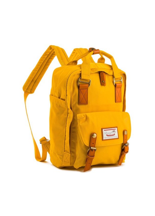 Rucsac Doughnut D010-0031-F, cu catarame, galben, plastic