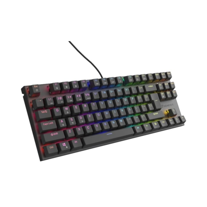 Клавиатура Genesis Thor 303 TKL, Кабелна, RGB, Outemu Кафява Черна
