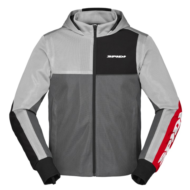 Hanorac moto SPIDI HOODIE NET GRAY/RED, 52/L