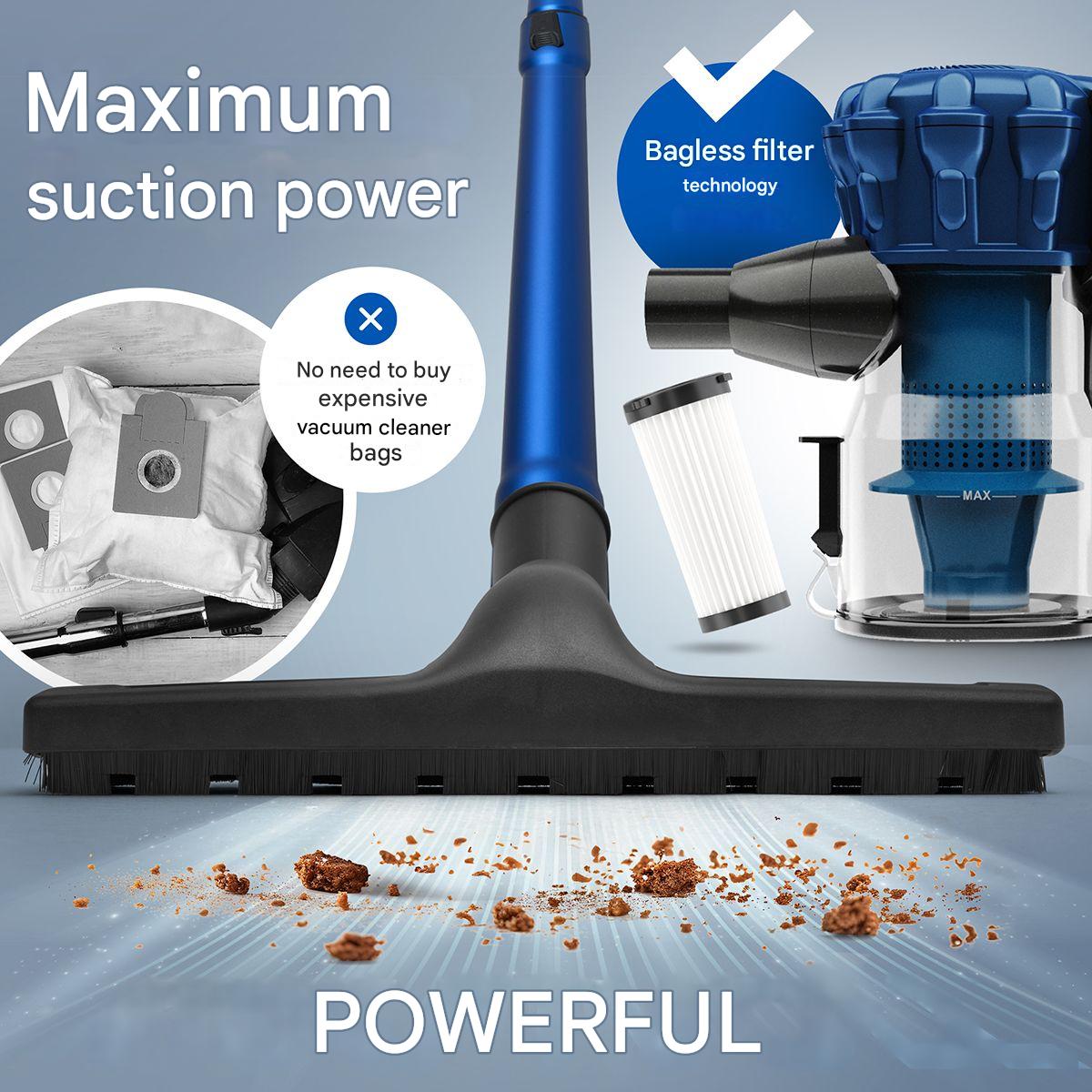Aspirator vertical si de mana fara sac ProfiCare, 2in1, Eco-Cyclon, pentru toate suprafetele/ masina, capacitate 500 ml, tub telescopic reglabil pe inaltime, filtru HEPA, iluminare LED, usor de folosit, intuitiv, accesorii incluse, albastru
