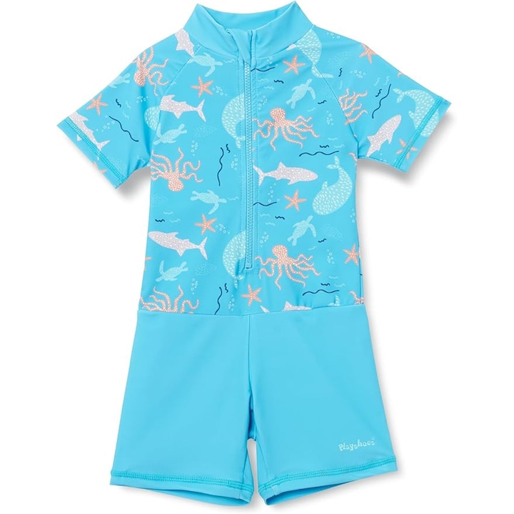 Бански с UV защита 50+, Playshoes, Морски животни, Цял, момчета, Син, Син