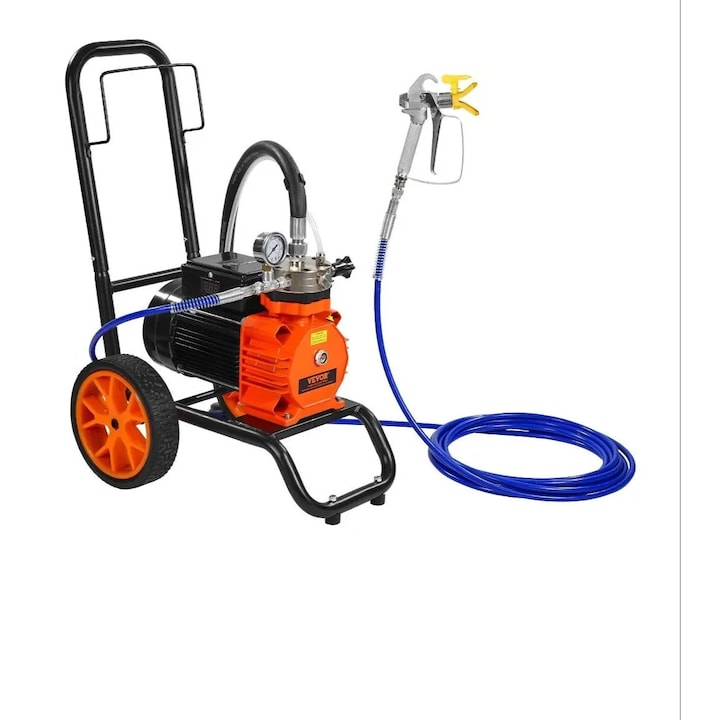 Levegőmentes festékszóró, 2000 psi nyomás, 1, 8 l/perc áramlás, fekete