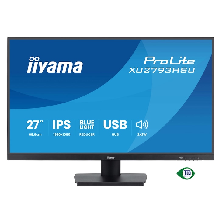 Iiyama ProLite 27" XU2793HSU-B7 IPS LED monitor, Full HD 1920 x 1080, HDMI, DisplayPort, hangszórók, 100 Hz, fekete