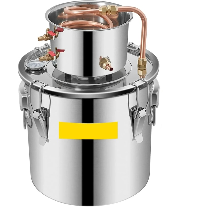 Alkohollepárló, 5 gallon, réztekerccsel, rozsdamentes acél, whiskylepárló készlet