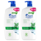 Pachet: 2 x Sampon anti-matreata Head & Shoulders Menthol Fresh 2-in-1 pentru orice tip de par si scalp, 800ml