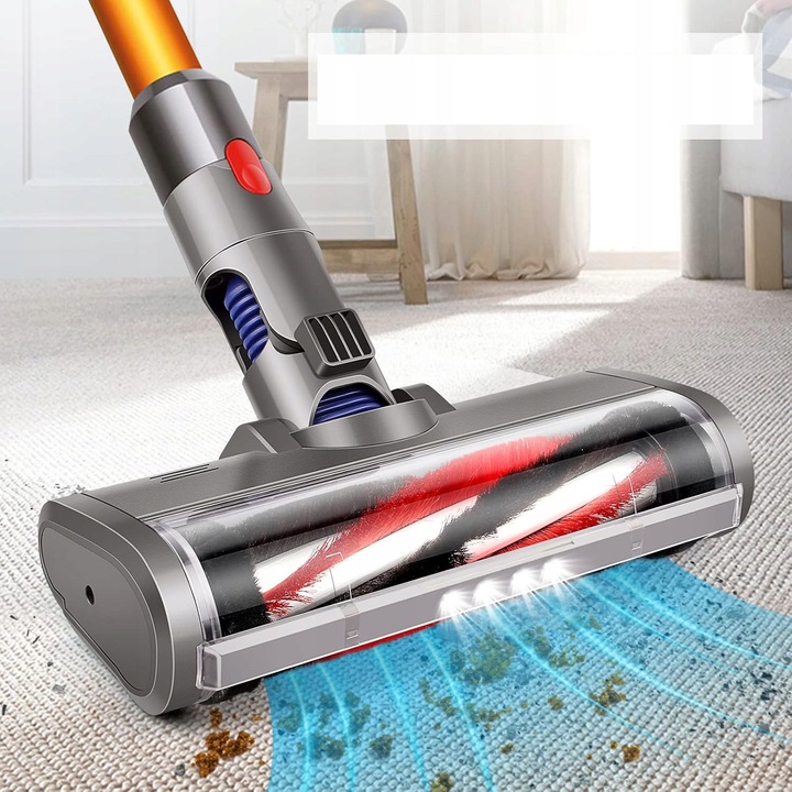 Turboscuarta LED pentru aspirator Dyson V6 V7 V8 V10, material ABS, flexibilitate mare, compatibila cu diverse tipuri de podele