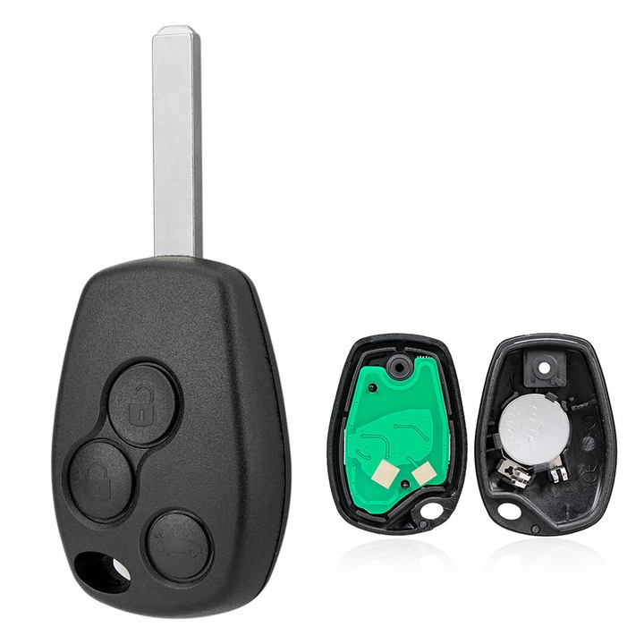 Cheie auto completa telecomanda pentru Renault Traffic Master Modus Kangoo Clio Vauxhall Vivaro Nissan Kubistar Primastar 3 Butoane 434Mhz / 433MHz + PCF7947 Chip + VA2 Lama