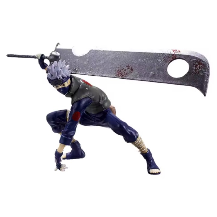 Figurina Ninja albastru, VeliumCraft, 15x26cm, cu sabie, nearticulata