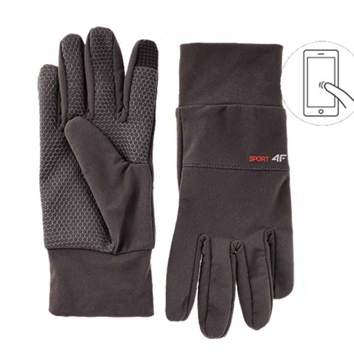 Manusi unisex 4F, Poliester, Negru, XL INTL