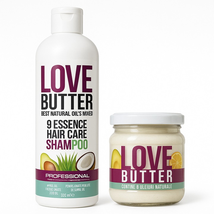 Love Butter Set Ingrijire Completa: Sampon 330ml + Masca Reparatoare 190g