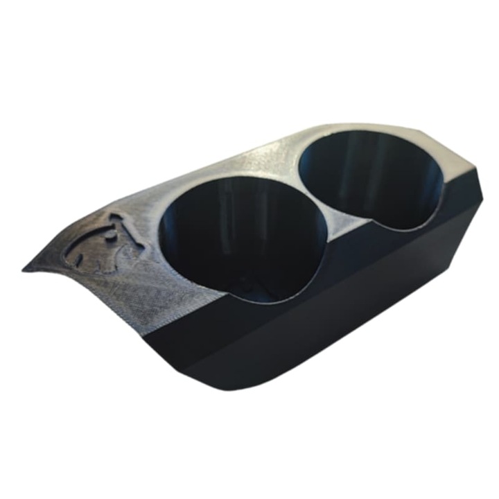 3D nyomtatott pohártartó Skoda Octavia 1 (1996–2010) modellhez, 2 rekeszes, fekete