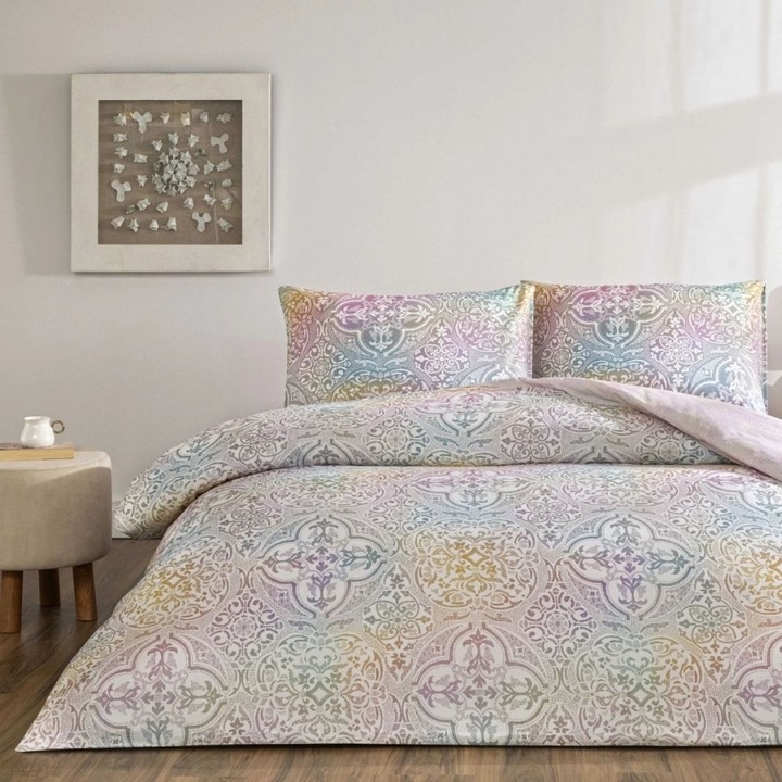 Dupla mozaik ágyneműhuzat, 100% pamut ranforce, 240x260 cm, 4 darab, TAC, Nevora