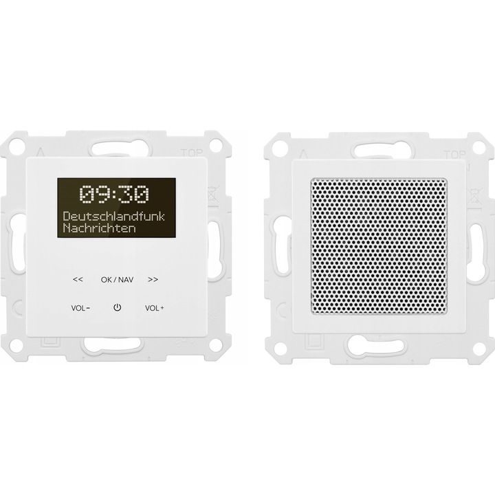 Radio incastrat, TechniSat DIGITRADIO UP55TEM, DAB Bluetooth, alb, 55x55mm