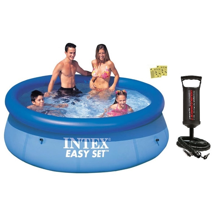 Басейн Intex Easy Set Д244xВ61 см, Надуваем, Помпа и комплект за ремонт
