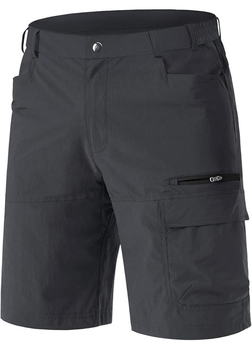 Pantaloni scurti cu uscare rapida, elastici, functionali, impermeabili, cu centura elastica, gri inchis 36