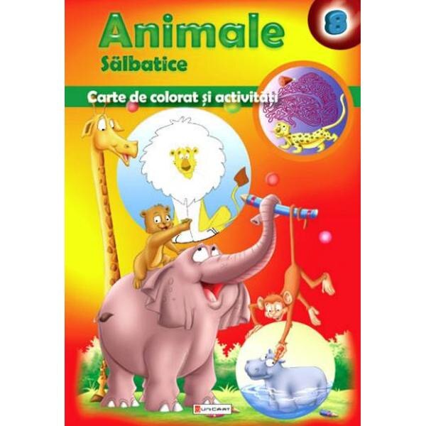 Animale salbatice - Carte de colorat si activitati