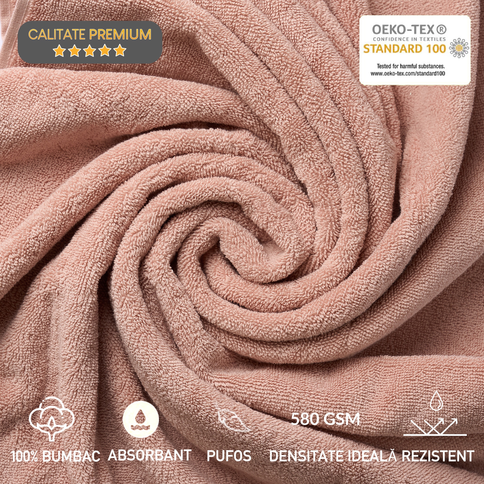 Set 4 prosoape calitate premium, 580 g/ m², 100 % bumbac, Pure Terry ...