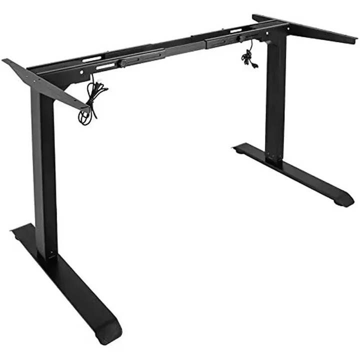 Електрическа рамка за бюро, регулируема височина 30 см, двойни мотори, черна