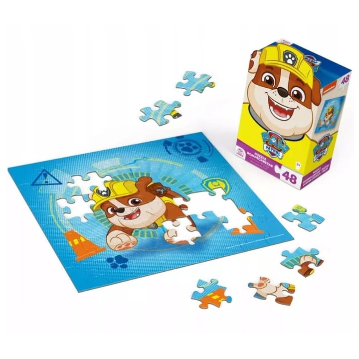 Пъзел, Spin master, Paw Patrol Rubble, Многоцветен, 48 части, Размери след сглобяване: 23 x 26 см, За деца над 4 години, Развива моторните умения и концентрацията