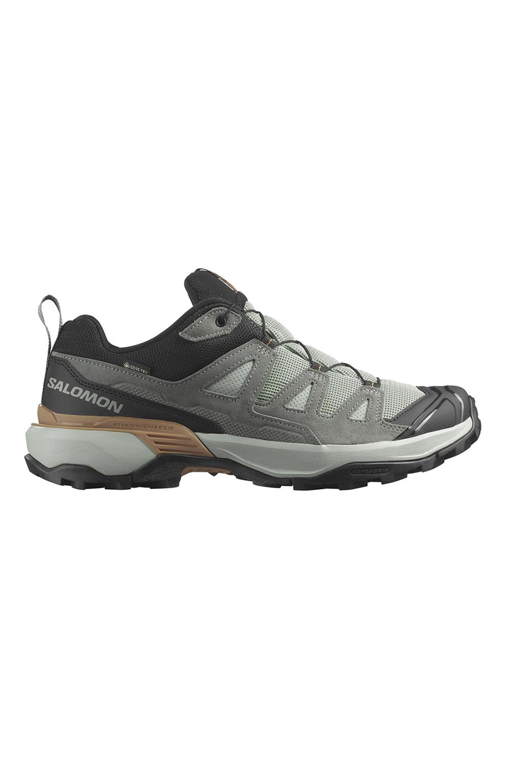 Salomon, Pantofi X Ultra 360 cu garnituri de piele intoarsa pentru drumetii, Negru, Gri cenusiu, 8.5