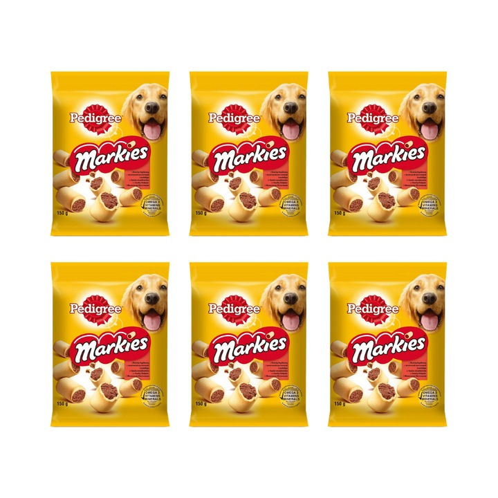 Biscuiti Pedigree Markies cu os de maduva, set 6x150g, pentru caini