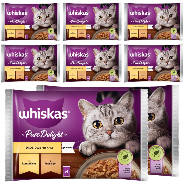 Whiskas Set 32 x 85g Carne de pui si curcan in gelatina pentru pisici adulte