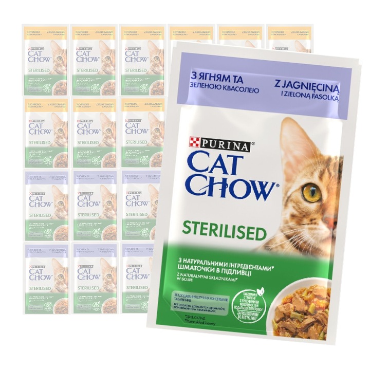 Set 24x85g hrana umeda, Purina Cat Chow, pui si miel in Sos