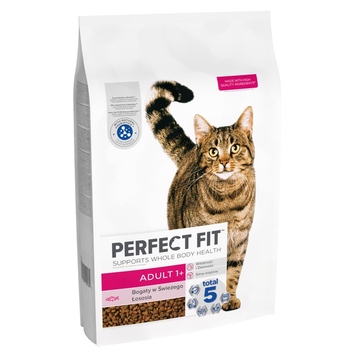 Perfect Fit Adult 1+ Set 7kg Hrana Uscata pentru Pisici cu Somon Proaspat