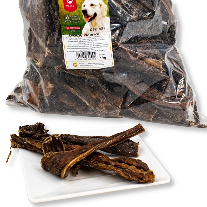 Biscuiti si recompense, Maced, zwacze wolowe naturale, 1kg, 100% naturale, fara conservanti