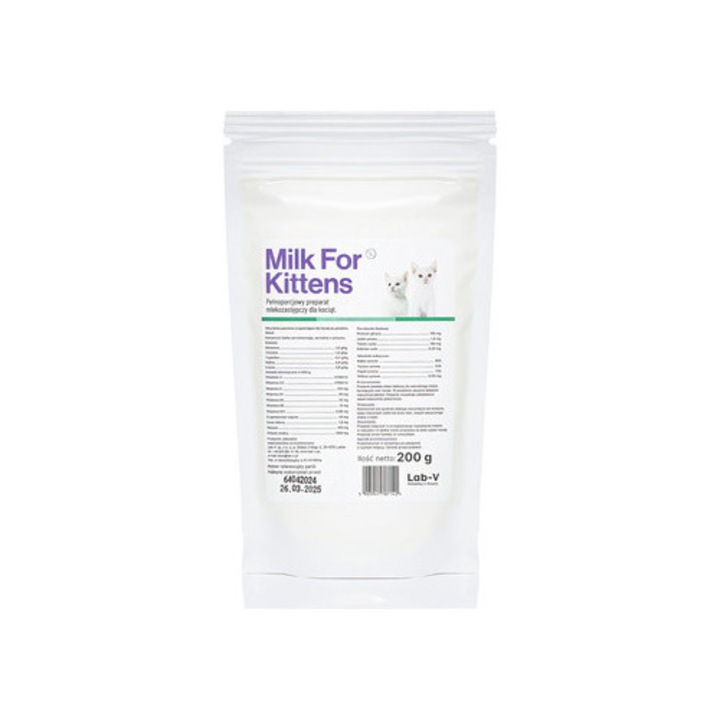 Hrana suplimentara cu lapte pentru pisoi, Lab-V Milk for Kittens 200g