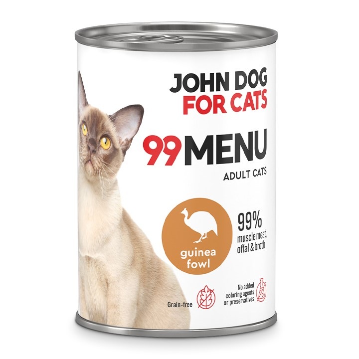 Hrana umeda pentru pisici adulte cu bibilica 400g, John Dog 99 Meniu