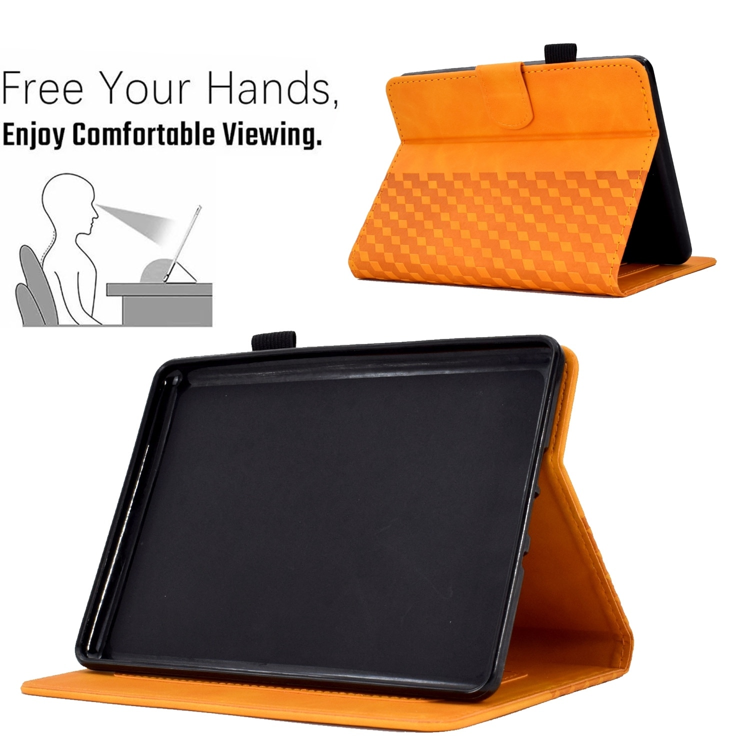 Husa tableta pentru Amazon Kindle PaperWhite 12th Gen 2024, piele gravata cu romburi, tip carte cu inchidere inteligenta, acces complet la porturi, kaki