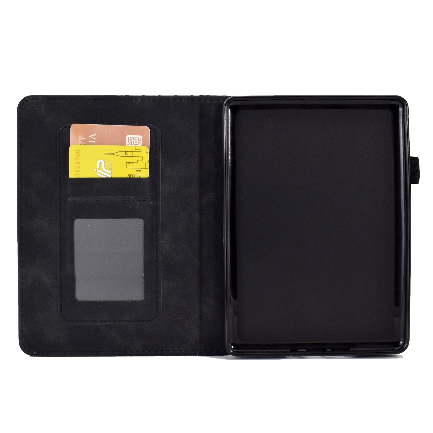 Husa tableta pentru Amazon Kindle PaperWhite a 12-a generatie 2024, piele gravata cu romburi, tip smart case, cu functie de auto-sleep/wake, negru