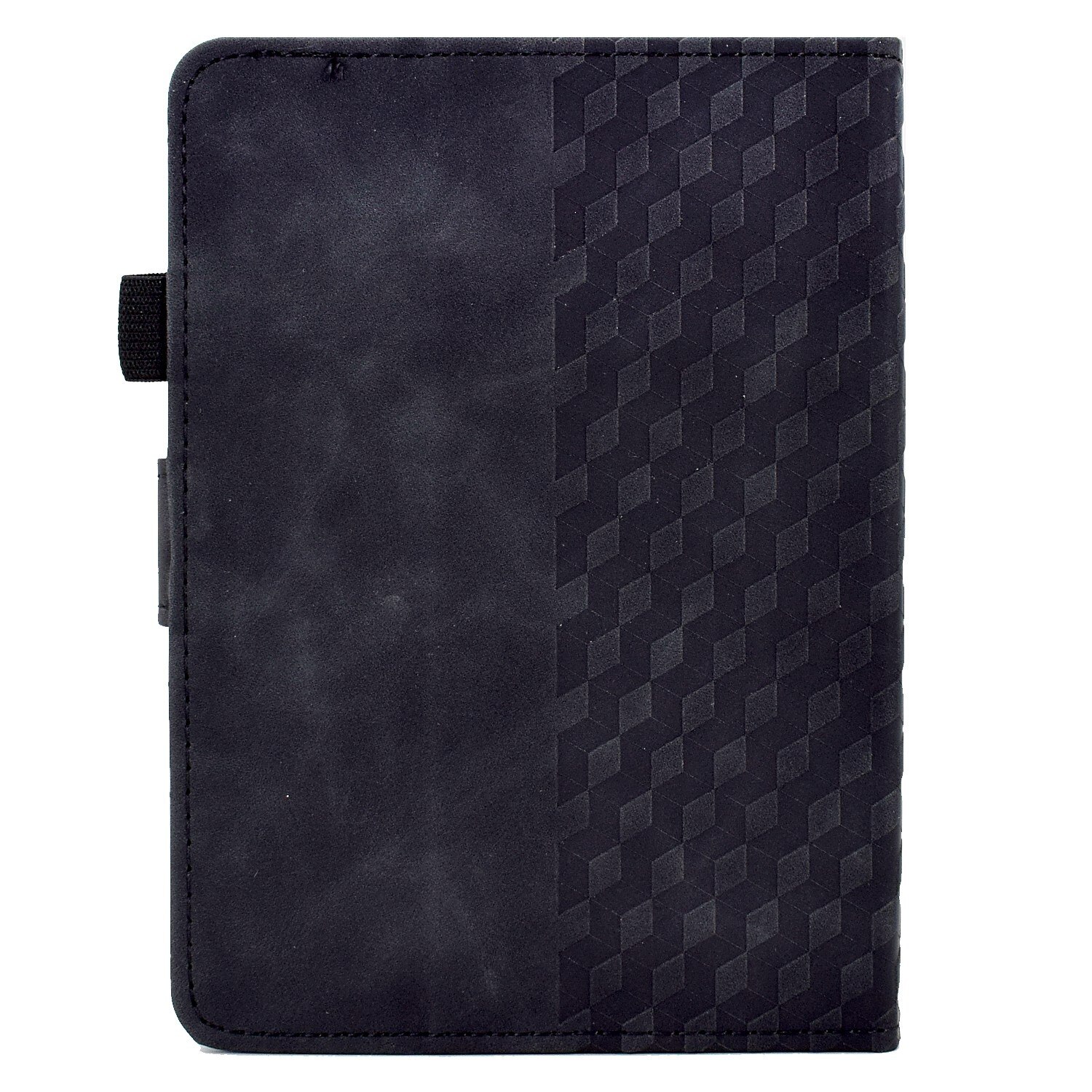 Husa tableta pentru Amazon Kindle PaperWhite a 12-a generatie 2024, piele gravata cu romburi, tip smart case, cu functie de auto-sleep/wake, negru