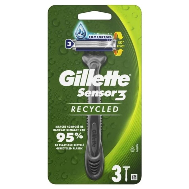 Gillette Sensor 3 Рециклирана самобръсначка, 3 броя