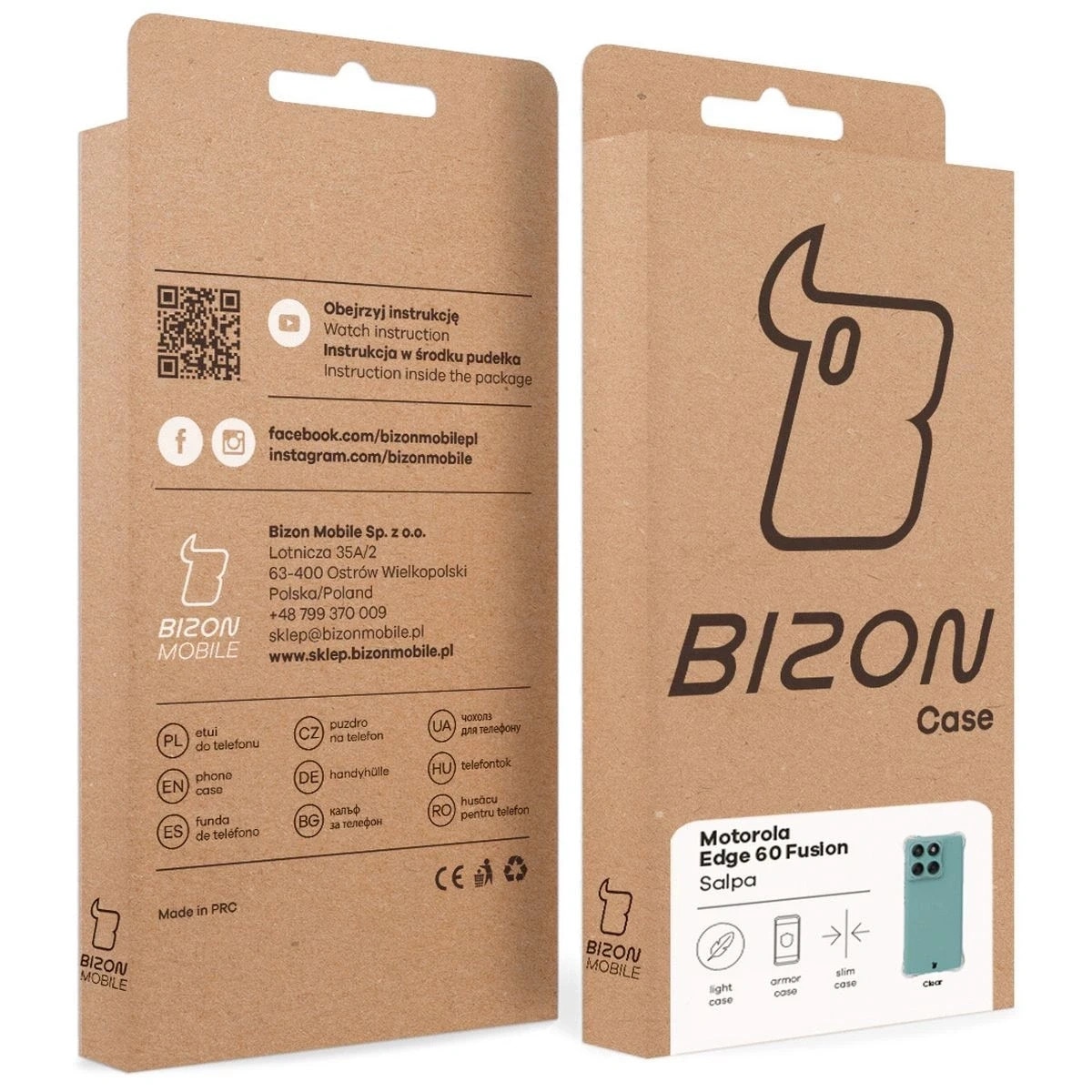 Carcasa transparenta, Bizon Case Salpa, pentru Motorola Edge 60 Fusion, protectie impotriva zgarieturilor, dimensiuni 15,82x7,15cm