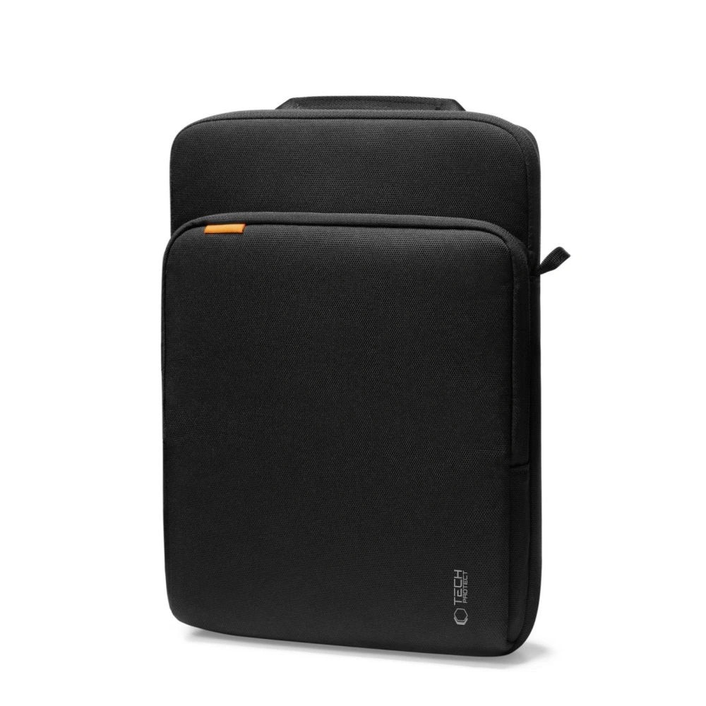 Geanta pentru laptop Tech-Protect Defender VR, neagra, 13-14 inci, set cu curea, dimensiuni 35,5x25,5x4,2cm