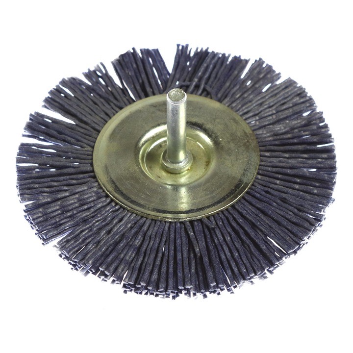 Perie circulara, cu tije, din nylon abraziv, pentru inox / aluminiu / metale / moi, Peromex 5147V, diametru 100