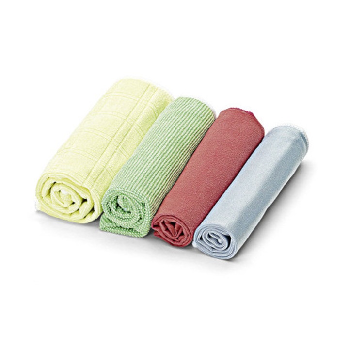 Set de lavete din microfibra, CORONET, 30x40cm, asortate, pentru mobilier, baie, sticla si bucatarie