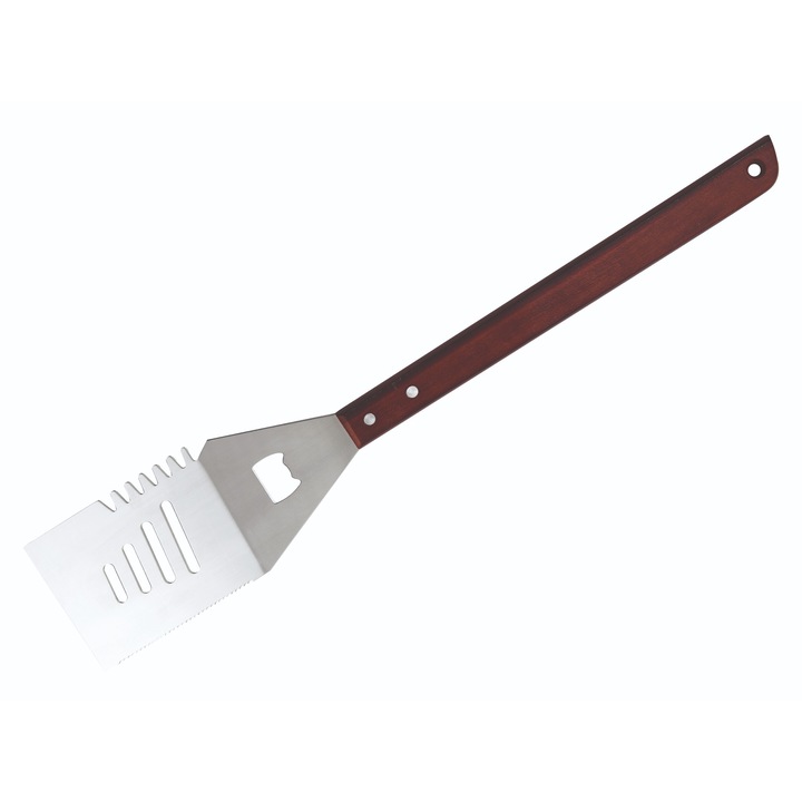 Spatula gratar Michelino, otel inoxidabil, maner din lemn, lungime 45cm