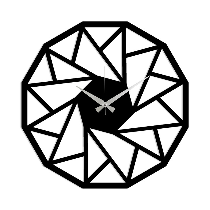 Ceas decorativ din metal Wallity, 48x48cm, grosime 1,5mm, pentru perete