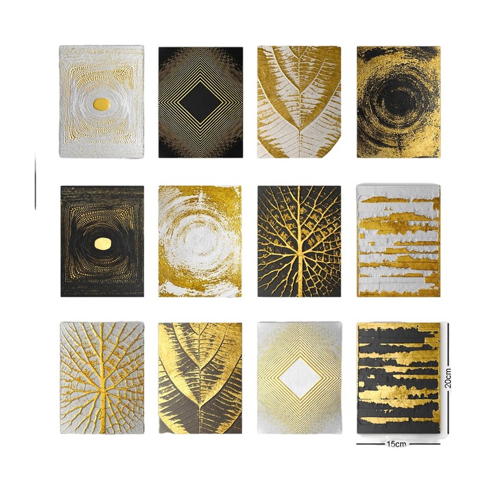 12 darabos dekoratív festménykészlet, Wallity, MDF, 20x15 cm, Többszínű