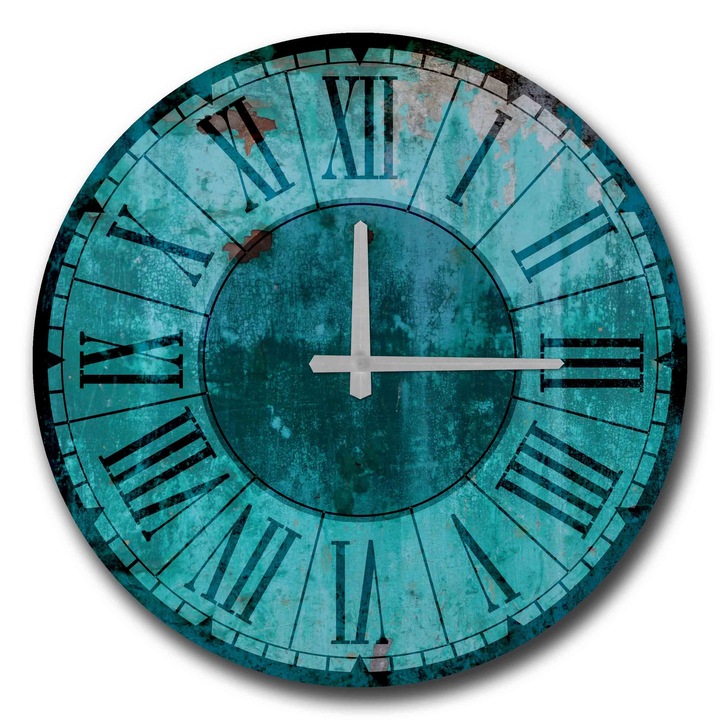 Dekoratív óra, Wallity, 50 cm, MDF, türkiz
