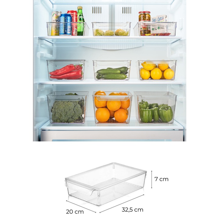 Set organizatoare frigider Hermia Concept, 20x32,5x7cm, 4500cc, 3 piese