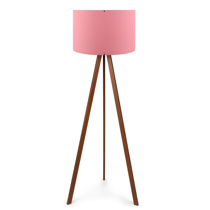 Lampadar Opviq, 38x140cm, maro/roz, cablu 200cm