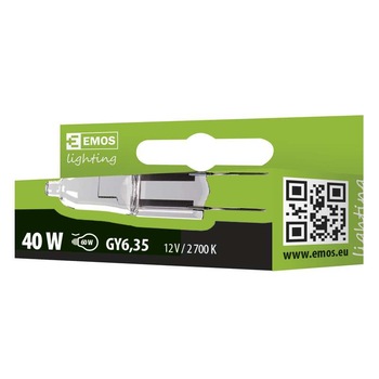 Bec ECO halogen ZE0602A, lumina calda 2700K, 35W, 770lm, tip capsula, GY6.35, 2000 h functionare, garantie 2 ani, Emos Bec ECO halogen ZE0602A, lumina calda 2700K, 35W, 770lm, tip capsula, GY6.35, 2000 h functionare, garantie 2 ani, Emos