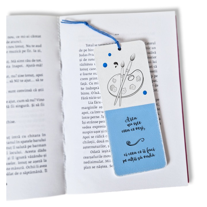 Semn de carte materii scolare, educatie plastica, desen, Rodion butic, cadou pentru profesori/elevi, absolvire, sfarsit de an scolar, lucrat manual, lemn/MDF, 15x6 cm