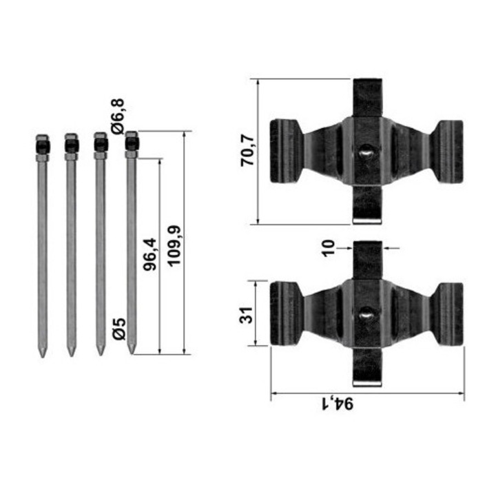 Set accesorii, placute de frana ATE 13.0460-0155.2